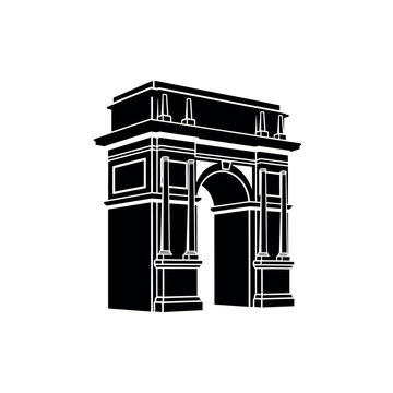 Triumphal Arch Silhouette Vector Illustration.