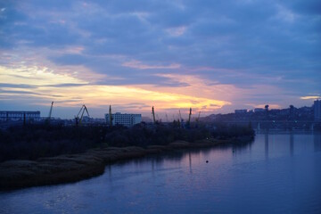 Obraz premium Sunset over the Don river. The natural landscape.