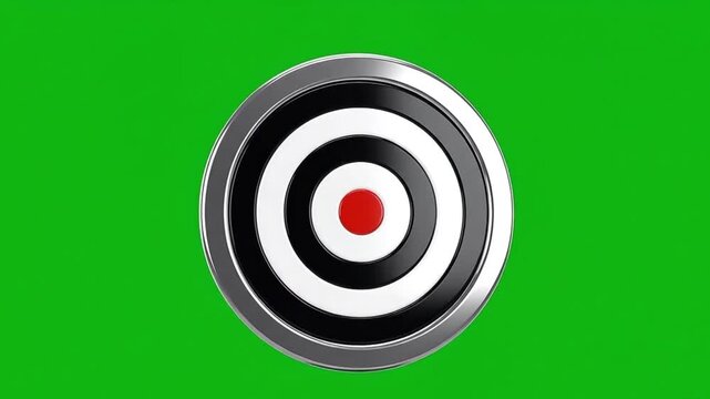 Target with Red Bullseye on Green Screen Background.