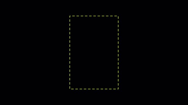  line dot frame animated dotted frame animation with modern frame Rectangular with alpha channel doodle scribble element motion graphic in transparent background in 4k animation