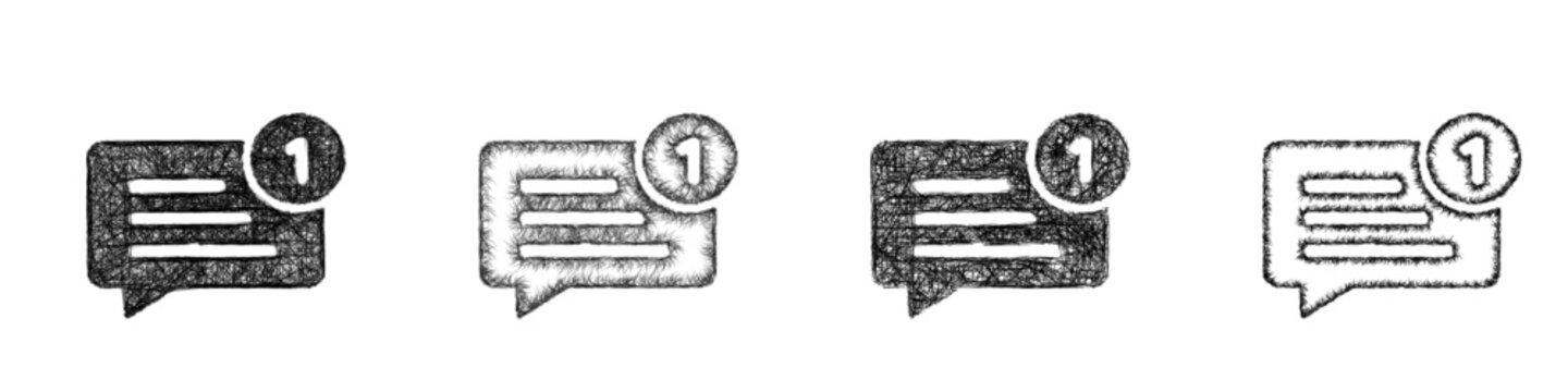 Sketch push notification icon design set