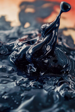 A close-up view of a liquid substance on a surface, suitable for use in scientific or educational contexts