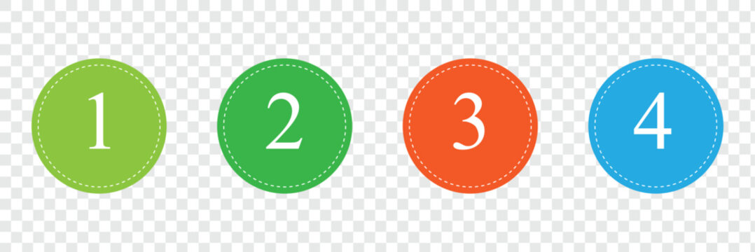 1234 latter icon black and white .Vector Illustration .EPS 10 .
