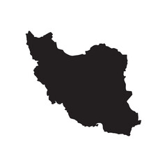 Obraz premium Iran map silhouette vector flat illustration design.