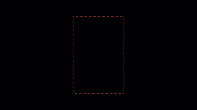  line dot frame animated dotted frame animation with modern frame Rectangular with alpha channel doodle scribble element motion graphic in transparent background in 4k animation