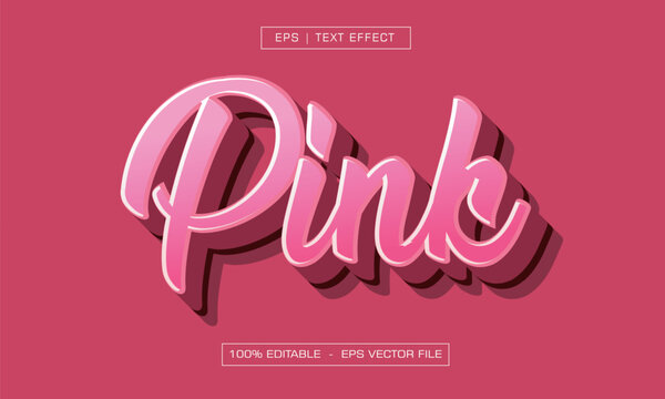 Pink Glossy Cute 3D Text Effect