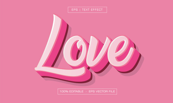 Love Romantic Pink Script Text Effect
