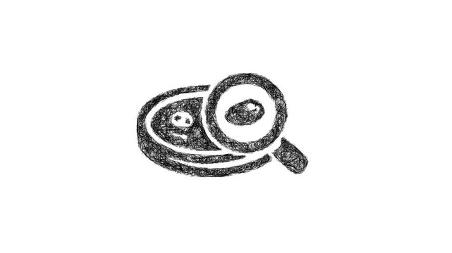 Sketch petri dish icon animation - smooth progressive reveal