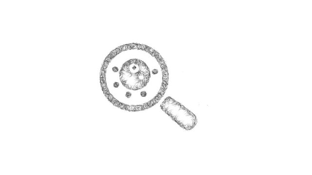 Sketch cell study icon animation - smooth progressive reveal