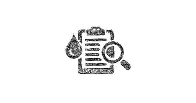 Sketch blood sample icon animation - smooth progressive reveal