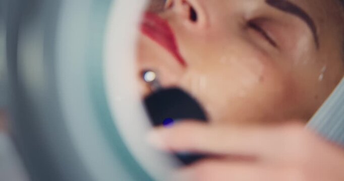 Facial Treatment with Microcurrent Device in a Spa Setting