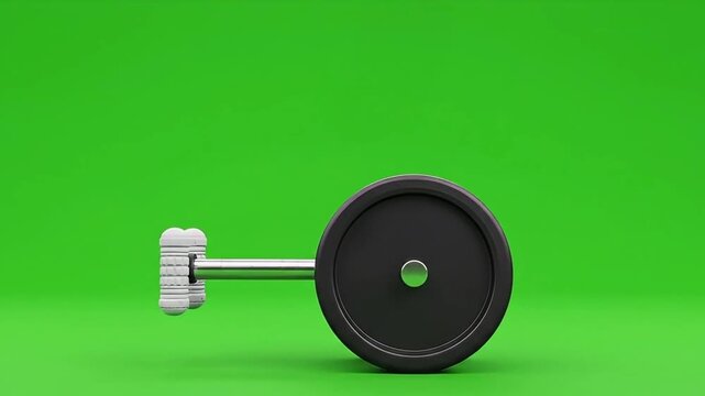 Close up of a camera dolly wheel on a green screen background.