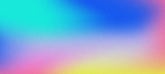 Fototapeta premium Grainy gradient abstract noise texture background Vibrant abstract gradient background with blue pink yellow and teal colors smooth color transitions and a grainy textured overlay for modern design