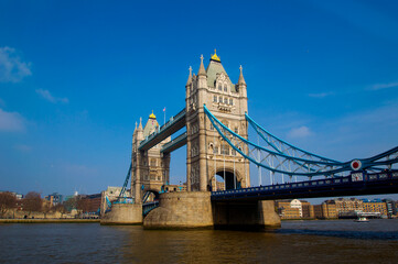 Obraz premium Tower Bridge, landmark and tourist attraction, London, England