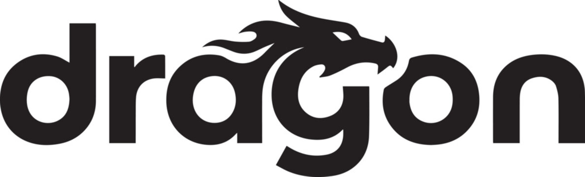 Adobe Illustrator Artwork.Aggressive dragon head mascot with dynamic text layout. Great for gaming teams, streaming channels, and competitive branding.