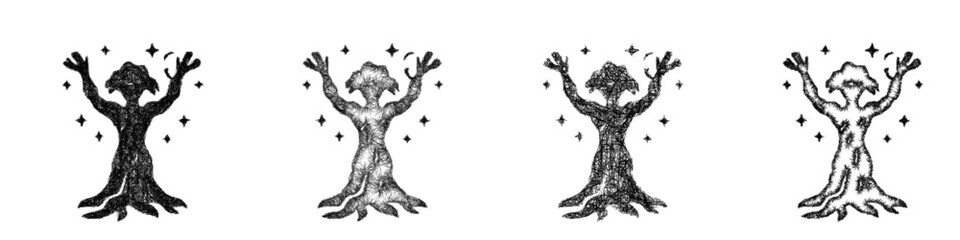 Obraz premium Sketch tree form icon design set