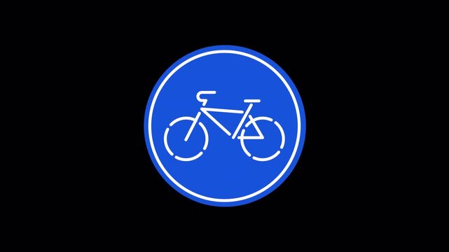 bike road sign animation alpha channel video footage