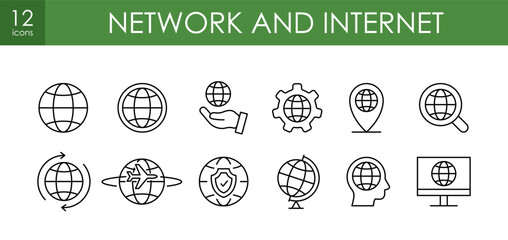 Global Network and Internet Technology Line Icon Set © Vitya_M