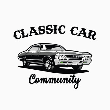 Classic Car Community Logo Vector Isolated