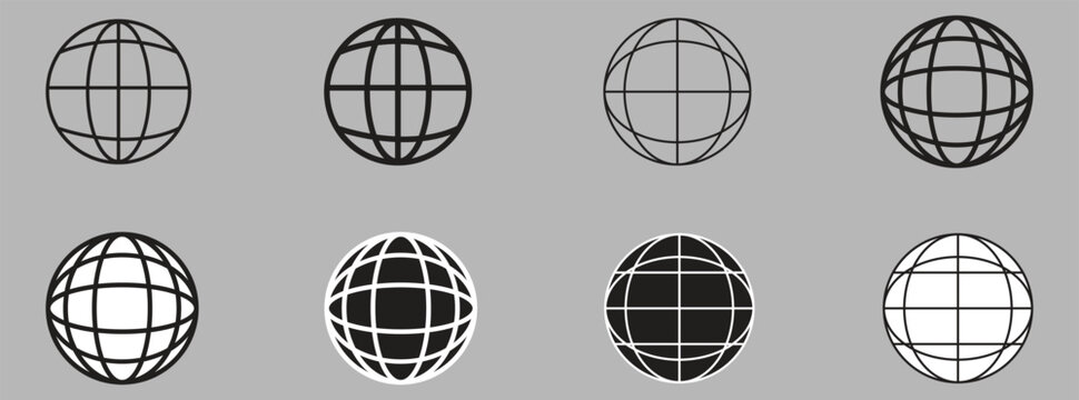 Earth  Black and white icon. globe Symbol . Planet Logo. World Wide Web Sign.home,location and mail vector illustration icon. 