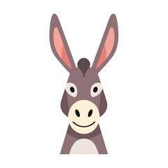 Obraz premium Close up donkey face looking forward cartoon