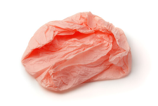 Crumpled pink wrapping tissue paper