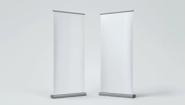 Set of advertising totems isolated on white background