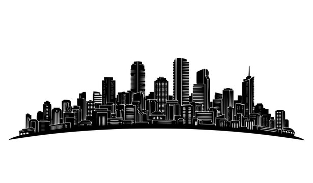 Detailed Ramat Gan skyline silhouette Israel urban cityscape vector with dense skyscrapers isolated