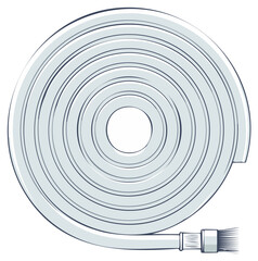 Fototapeta premium Coiled fire hose illustration, safety, emergency
