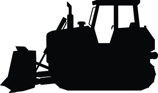 Heavy duty bulldozer construction vehicle earthmover machinery silhouette