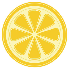 Bright Yellow Lemon Slice Graphic Fruit Illustration Refreshing Citrusy Icon Healthy Food Vitamin C