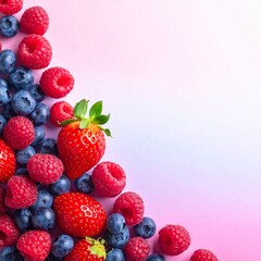 Obraz premium Frische Beeren auf modernem Farbverlauf