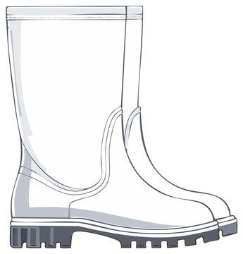 Illustrated waterproof boot vector illustration isolated on white background