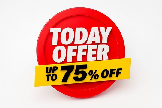 Limited time discount offer with up to seventy-five percent off on products