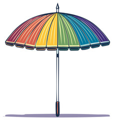 Obraz premium Colorful rainbow umbrella vector illustration on white background.