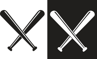 Fototapeta premium Cross baseball bat icon set vector.