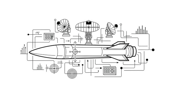 Detailed diagram of a rocket ship.