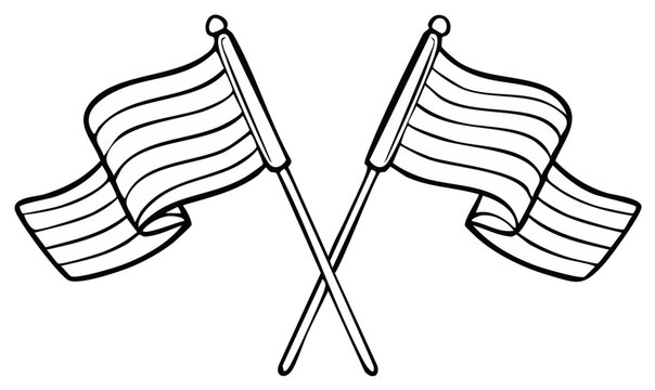 Crossed flags vector illustration