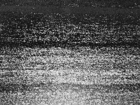 Error in TV broadcasting with static interference and grainy and noisy effects