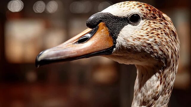 Closeup of a swans head
