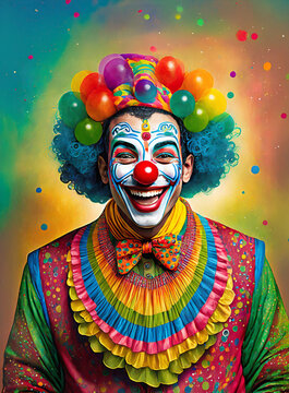 portrait d'un clown souriant