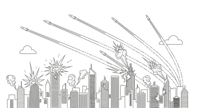 City Skyline Under Missile Attack 1.
