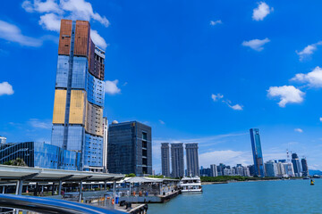 Xiamen Coastal City Skyline with Modern Architecture and Harbor © DoThi