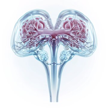 Medical illustration of ovarian cancer, a malignant gynecological tumor originating in the ovarian tissue, often called a &ldquo;silent killer&rdquo; due to vague early symptoms. 