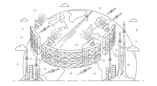 Rockets Launching Into The Sky.
