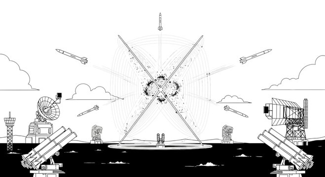 Satellite Launch into Outer Space Orbit.