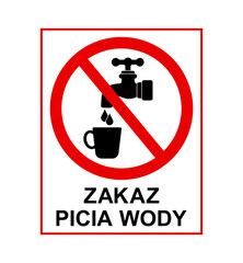 znak zakazujący picia wody z kranu, plik wektorowy © robert6666