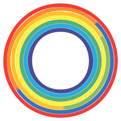 Obraz premium Rainbow Rings Colorful Circles Abstract Vector Illustration Graphic Art