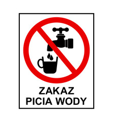 znak zakazujący picia wody z kranu, plik wektorowy © robert6666