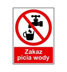 znak zakazujący picia wody z kranu, plik wektorowy © robert6666